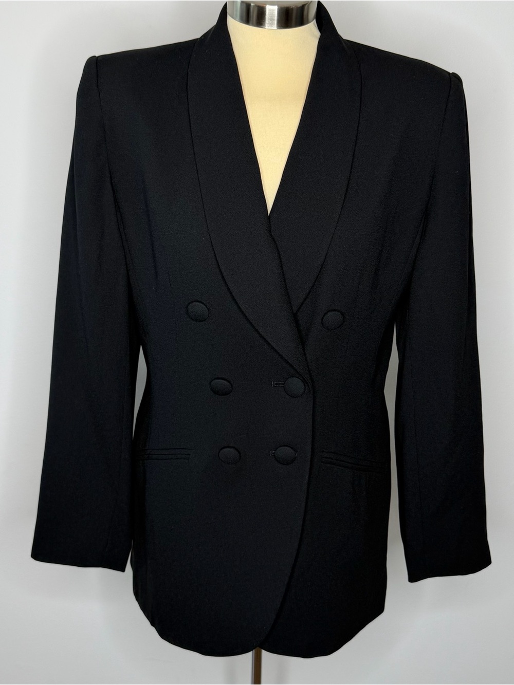 Preston & York Vintage Black Double Breasted Blazer Jacket